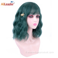 Maikling Bob Natural Wave Synthetic Wig na May Bangs